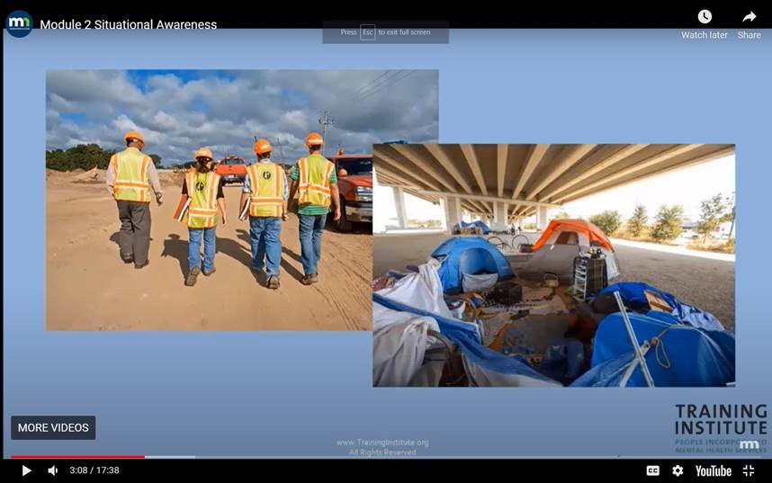 Photo: Screengrab from MnDOT's training video for working with people experiencing homelessness