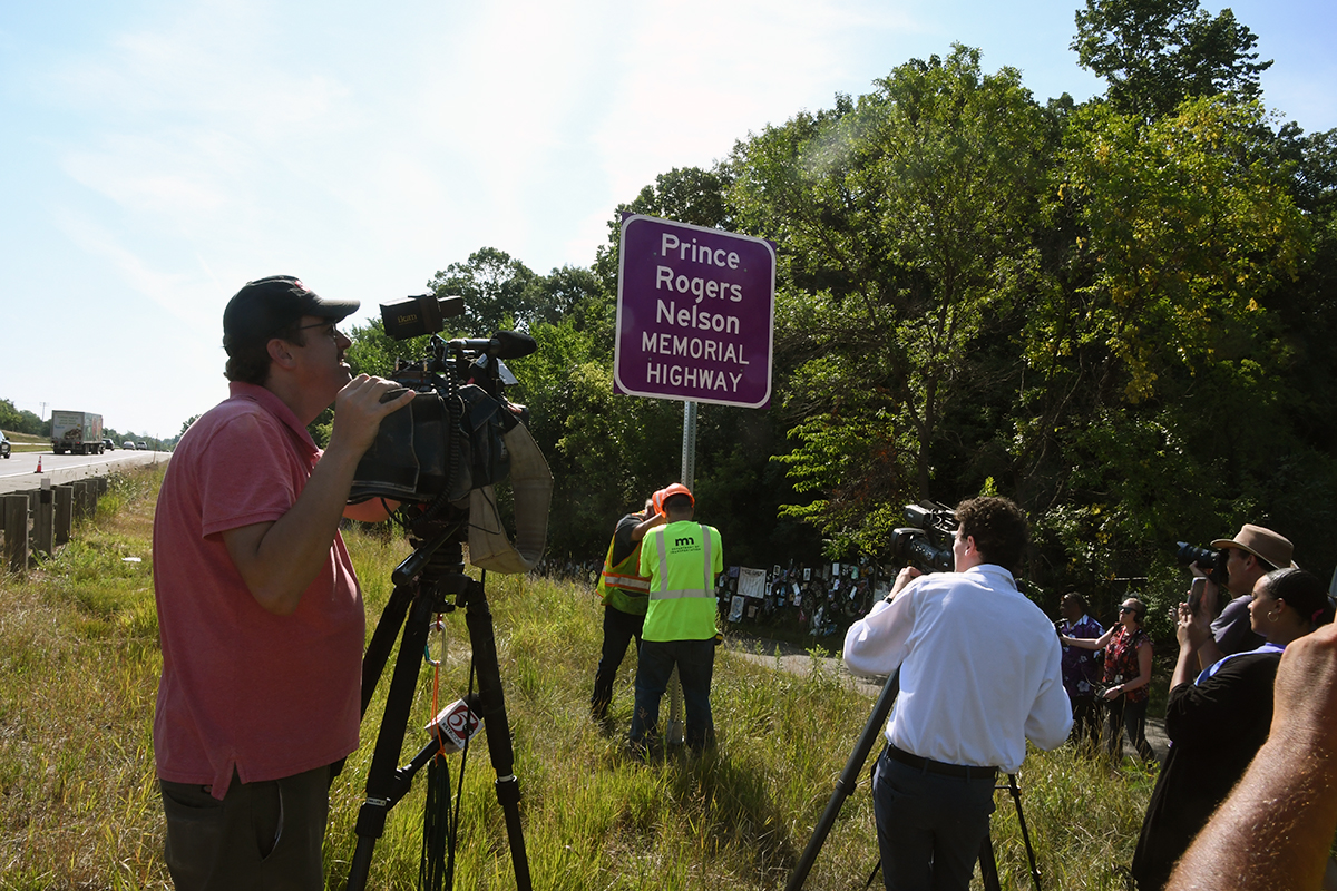 Photo: sign for the new Prince Rogers Nelson Memorial Highway